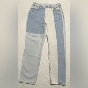PacSun Mom Jeans 27 Waist Tag Colorblock Multi Tone Y2K High Rise Denim